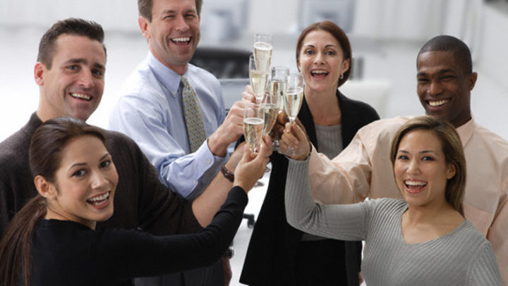 Business Associates Toasting Champagne --- Image by © Tom Grill/Corbis
